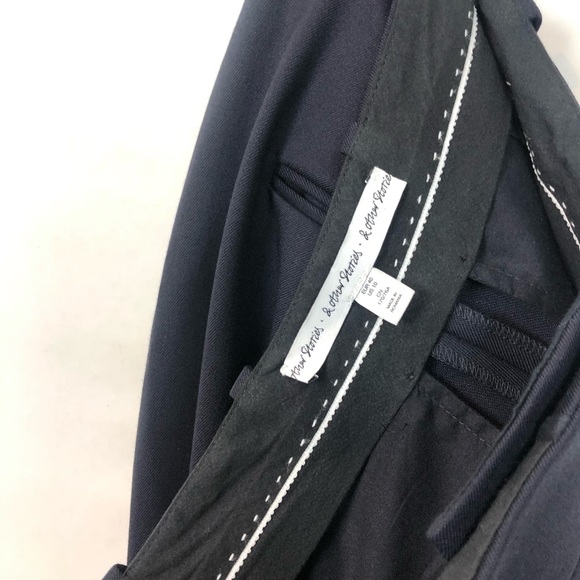 & Other Stories High Waisted Wool Blend Pants Navy - Picture 5 of 7